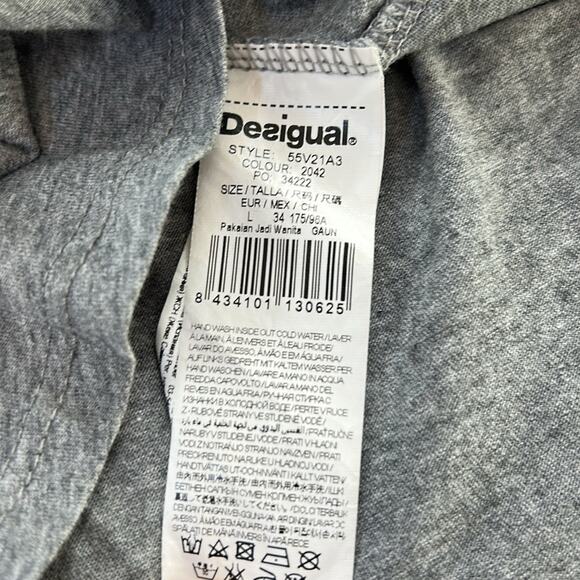 Desigual long sleeved cowl neck graphic print  fit and flare dress, size Med - L - Picture 9 of 11